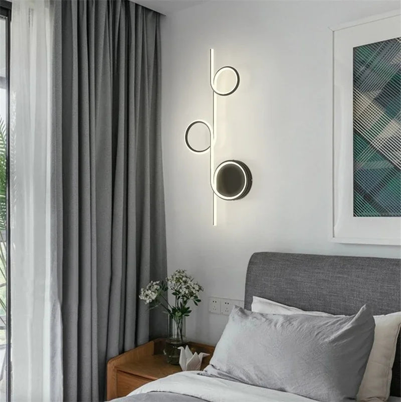 Decorbites™ Kreis Gerade Stange Wandlampe | Moderne Nordische LED Schlafzimmer Wohnzimmer Dekoration
