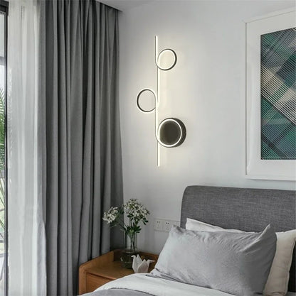Decorbites™ Kreis Gerade Stange Wandlampe | Moderne Nordische LED Schlafzimmer Wohnzimmer Dekoration
