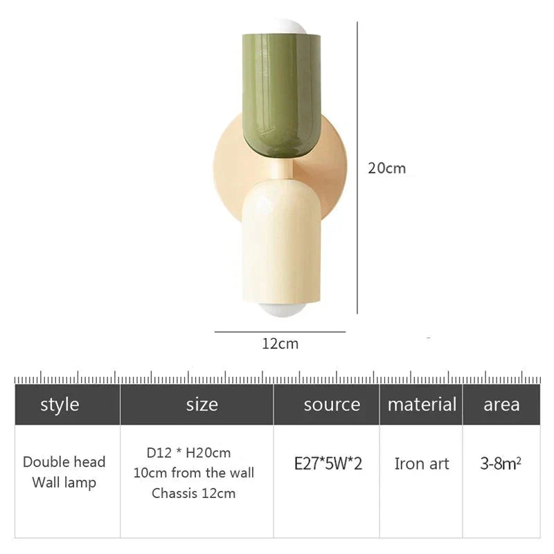 DecorBites™ Cream Double Head LED Wall Lamps for Living Room Bedroom Indoor Decoration