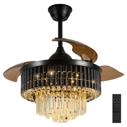 Decorbites™ Kristall-Fandelier-Deckenventilator mit ausziehbarem Kronleuchter & unsichtbaren Flügeln