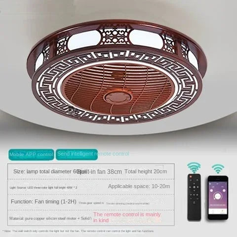 Decorbites™ integrierter unsichtbarer Deckenventilator-Lampen-Kronleuchter für Wohnzimmer, Esszimmer, Schlafzimmer