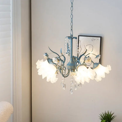 DecorBites™ Crystal Flower Chandelier: Luxury LED French Style for Home, Hotel, or Shop