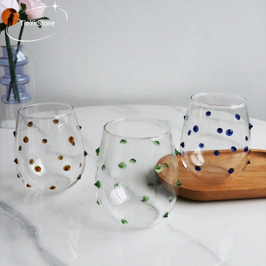 Decorbites™ Glas-Wellen-Punkte-Becher-Set