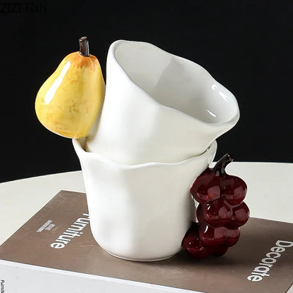 Decorbites™ Spaßige Früchte Keramikbecher Zitrone/Traube Esstisch-Kaffee-Nachmittagstee-Tasse