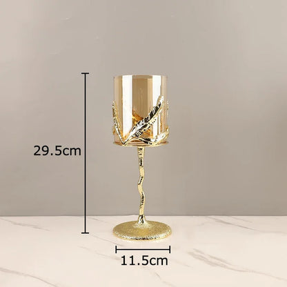 Decorbites™ Goldene Äste Kerzenhalter Metall Glas Kerzenständer Duftbehälter