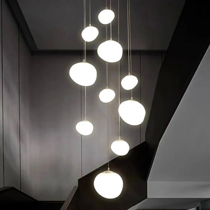 Modern Brushed Stainless Acrylic Multi-Head Pendant Light