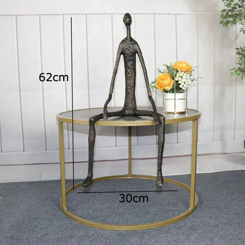Decorbites™ Abstrakte Metall-Skulptur Mensch Gusseisen Schwarze Person Schreibtisch-Dekoration