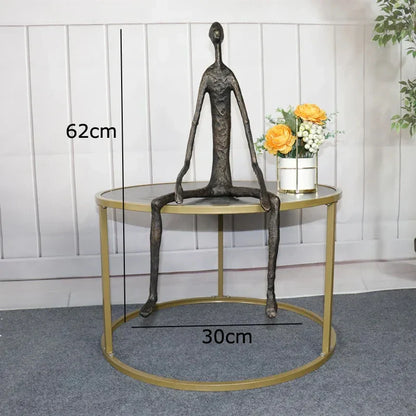 Decorbites™ Abstrakte Metall-Skulptur Mensch Gusseisen Schwarze Person Schreibtisch-Dekoration
