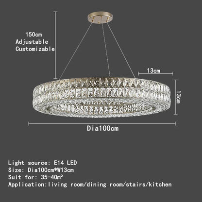 DecorBites™ Crystal Circle Pendant Chandelier - Luxury Lighting for Interior Decoration