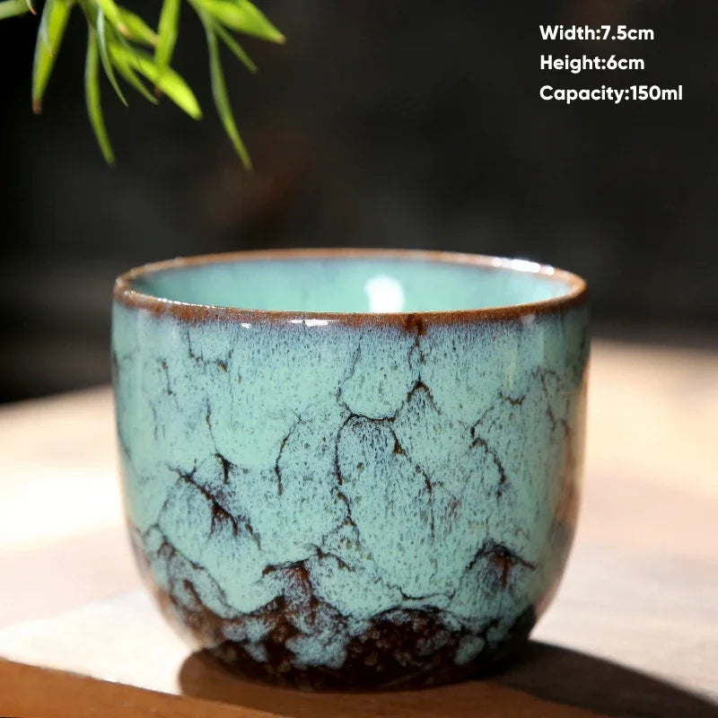 Decorbites™ Japanische Ofenverwandlungs-Keramik-Teebecher Espressotasse Kaffeetasse Töpferei Kung-Fu-Teetasse