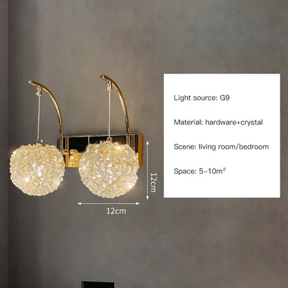 DecorBites™ Crystal Wall Lights Sconce for Bedroom Foyer Bedside Aisle.