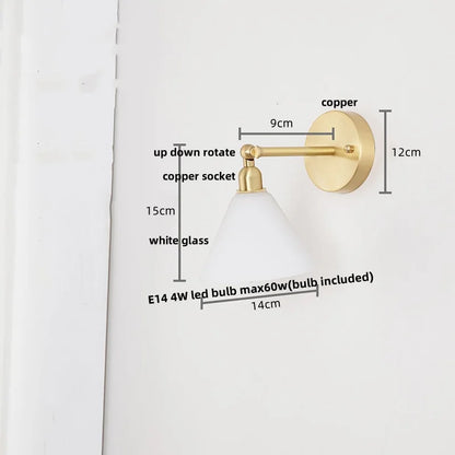 DecorBites™ Clear Glass LED Wall Lights Pull Chain Switch Modern Bedside Lamp