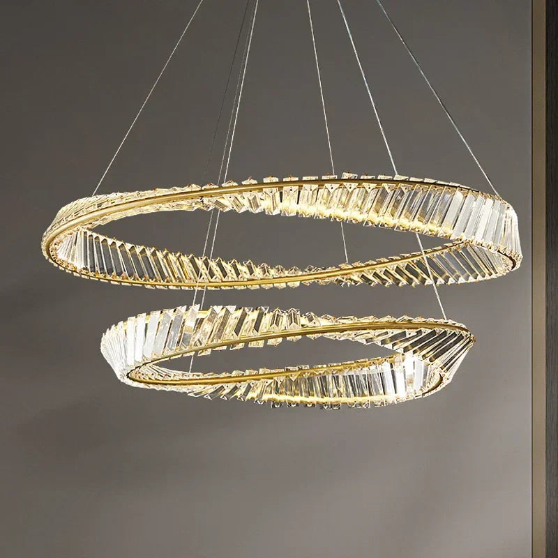 Decorbites™ Gold LED Kristall-Hängeleuchter für luxuriöse Beleuchtung im Wohn- und EsszimmerDeko