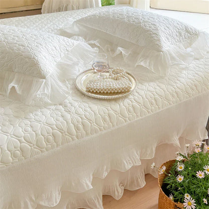Decorbites™ Spitzenspitzen-Gequilter Kühlendes Bettrock-Set