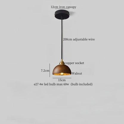 Decorbites™ Japanische LED-Hängeleuchte im Vintage-Stil aus Holz und Kupfer