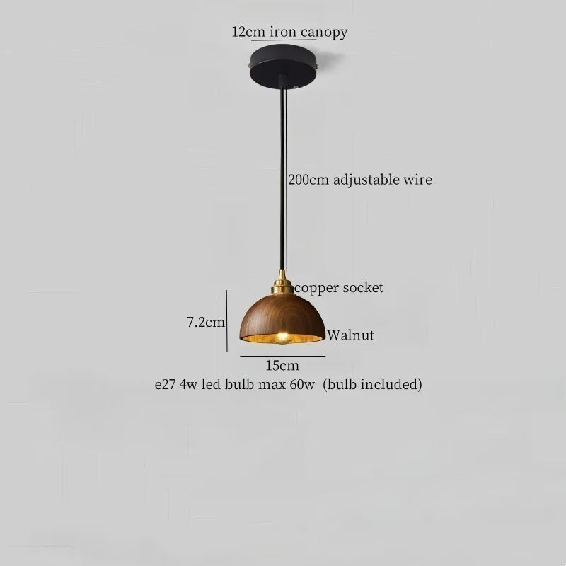 Vintage Wood Pendant Light