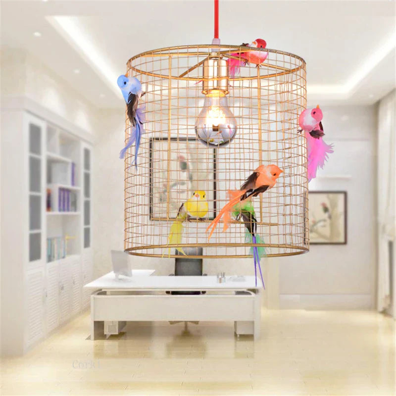 Gold Cage Pendant Light