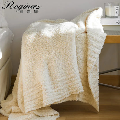 Decorbites™ Flauschiges Daunen-Gestricktes Wurfdecken - Weiche & Gemütliche Mikrofaser-Steppdecke für Sofa, Bett und Klimaanlageraum