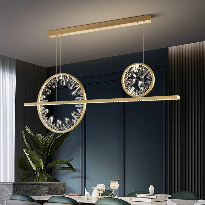 Decorbites™ Kristallring-Leuchter: Modernes nordisches Wohnzimmerlicht, luxuriöse minimalistische Lampen-Dekoration für das Zuhause