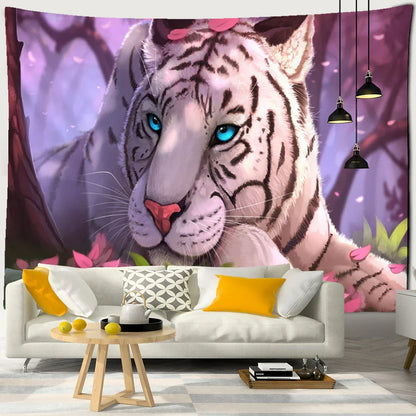 DecorBites™ Enchanted Forest Tapestry: Animals, Flowers, Moon - Home Decor