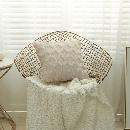 DecorBites™ Diamond Solid Embroidery Cushion Cover - Modern Home Decor