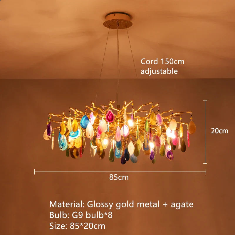 Decorbites™ Achats-Lampenboden | Buntes Art-Deco-Design | G4-Birnen | Goldmetall