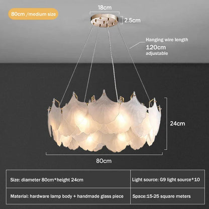 DecorBites™ Glass Chandelier LED Circle Pendant Lights for Modern Luxury Living & Dining Decor