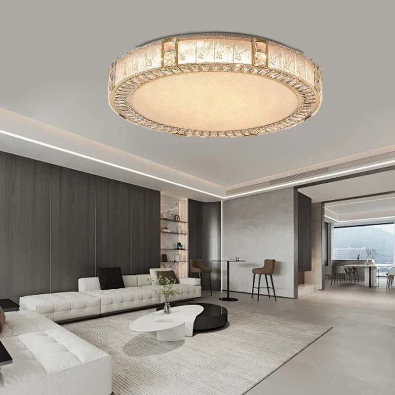 DecorBites™ Crystal Glass Luxury Ceiling Chandelier - Gold LED Home Decor