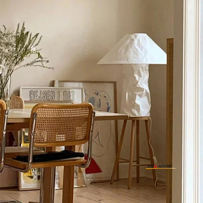 Decorbites™ Japanisches Papier-Bodenleuchte: Nordisches Design Wabi Sabi LED-Tischleuchte für Schlafzimmer, Wohnzimmer