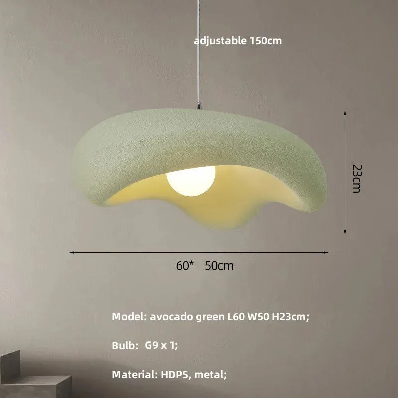 DecorBites™ Creamy Style Resin Pendant Light, G9 LED, Dining Room & Kitchen Island Decor