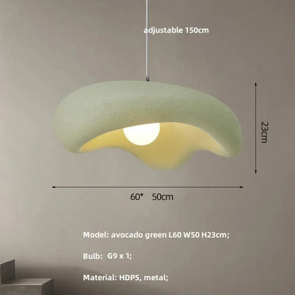 DecorBites™ Creamy Style Resin Pendant Light, G9 LED, Dining Room & Kitchen Island Decor
