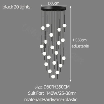 DecorBites™ Creative LED Chandeliers: Luxurious Design for Living Rooms, Large Lighting Fixtures for Staircases