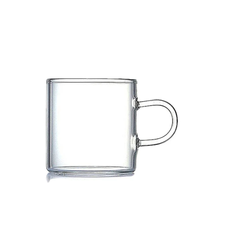 Decorbites™ 2-teiliges Set aus 120 ml Glas-Griff-Kaffeetassen Teetassen für Milch Bier Saft