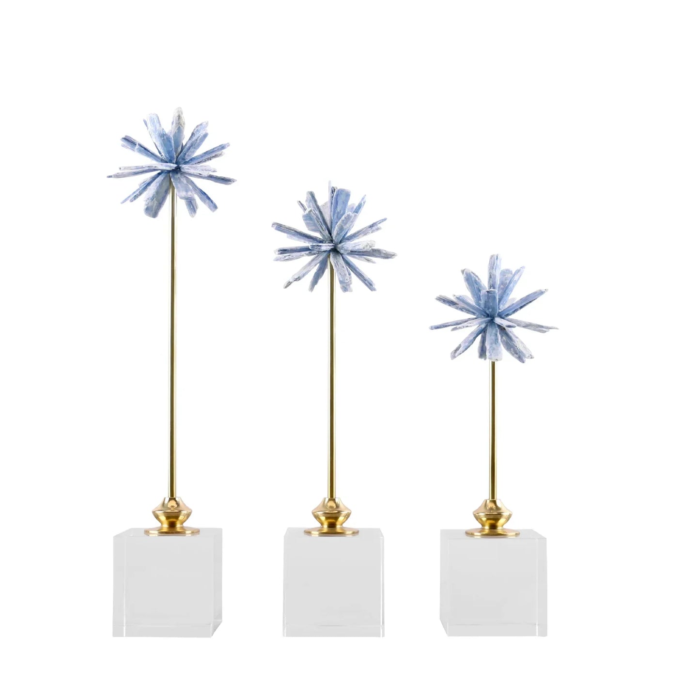 DecorBites™ Crystal Agate Handmade White Flower Home Decor Figurine