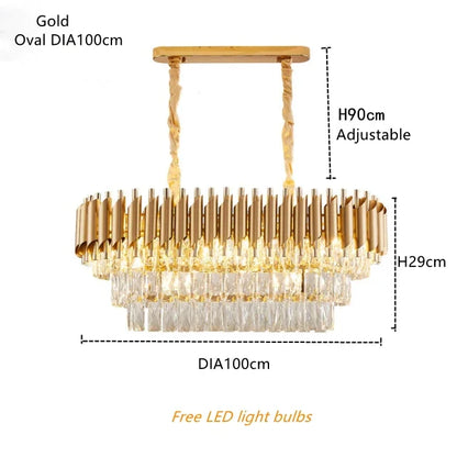 Decorbites™ Gold Crystal LED-Hängeleuchte: Moderne Luxus-Suspension-Lampe für Wohnzimmer & Restaurant