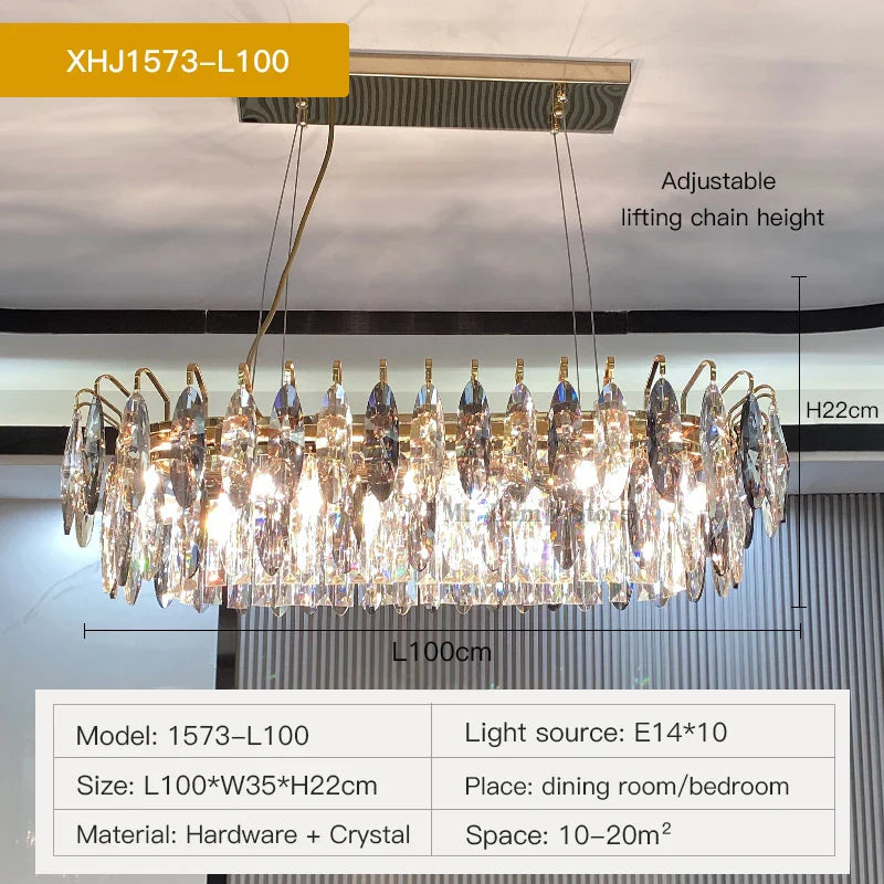 DecorBites™ Crystal Atmosphere Chandelier: Modern Luxury for Living Room, Dining Room, Bedroom