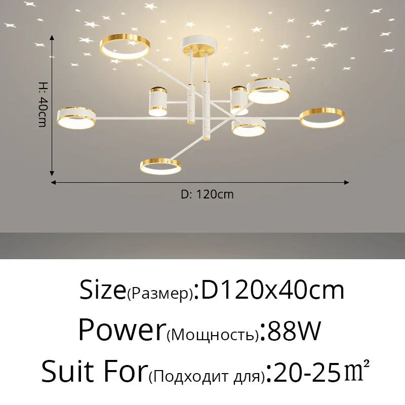 Decorbites™ LED-Kronleuchter: Moderne smarte Fernbedienungs-Deckenleuchte für Wohnzimmer, Schlafzimmer, Esszimmer und Küche