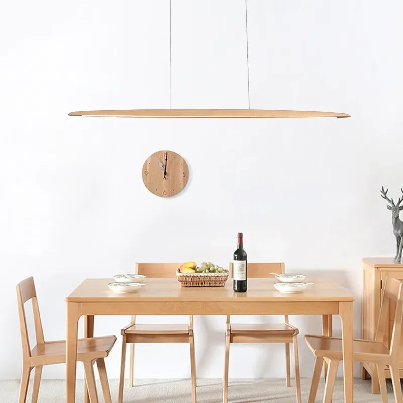 Modern White Wood Linear Pendant Light