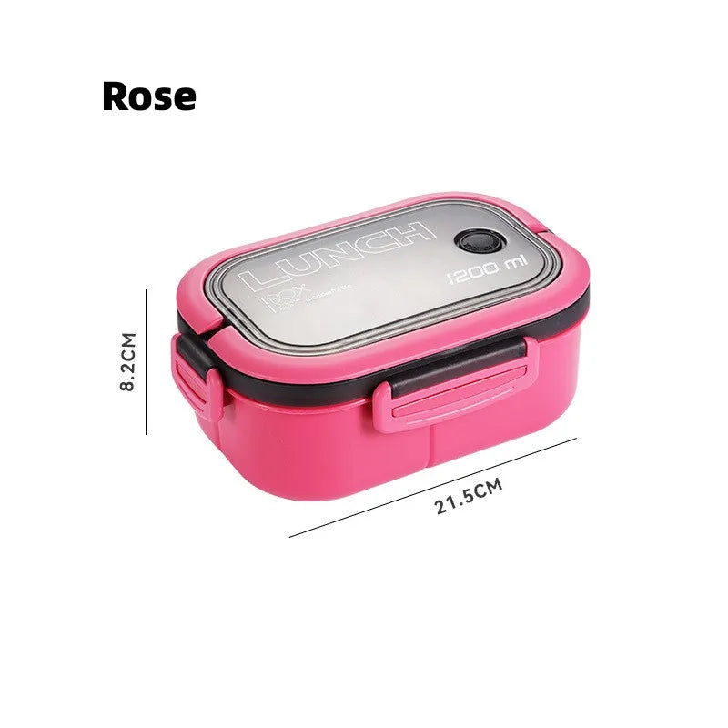 Decorbites™ Kinder 2-Lagiges Bento-Mittagessen-Box, Mikrowellentauglicher Lebensmittelbehälter für Schule & Outdoor-Aktivitäten