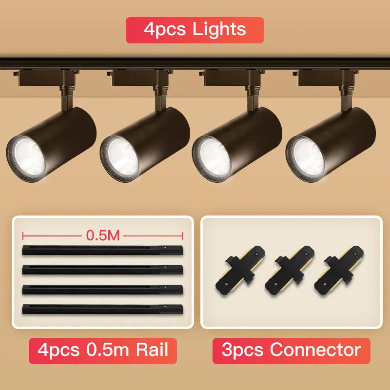 Decorbites™ COB-Hängeleuchter-Schienen-Decken-LED-Scheinwerfer für Wohnzimmer, Laden-Schienenbeleuchtung