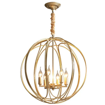 DecorBites™ Gold Crystal Chandelier Ring Ball Ceiling Light