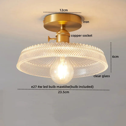 DecorBites™ Glass Copper LED Ceiling Light - Simple Art Decorative Chandelier