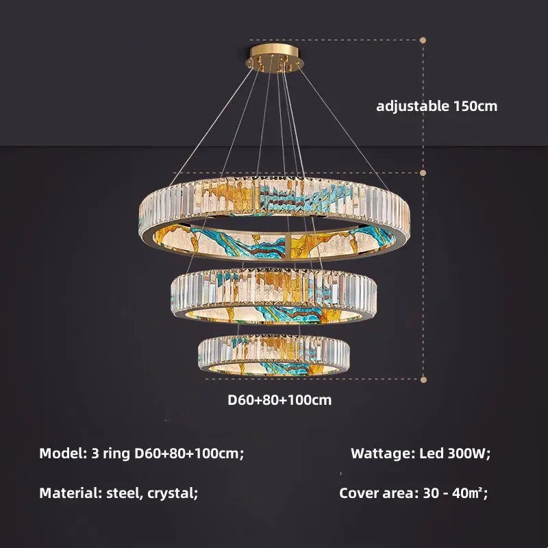 Decorbites™ Circle Stahl LED Pendelleuchter, Moderne dimmbare Beleuchtung für Wohnzimmer und Heimdekoration
