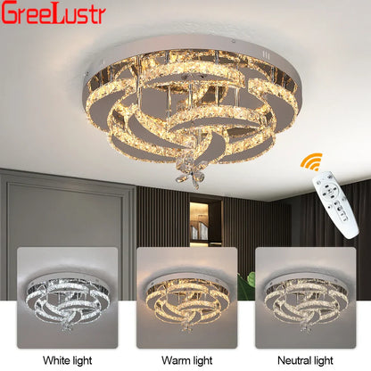 Decorbites™ Kristall-Regentropfen-Blumen-Fernbedienungs-LED-Kronleuchter-Deckenleuchte für das Wohnzimmer