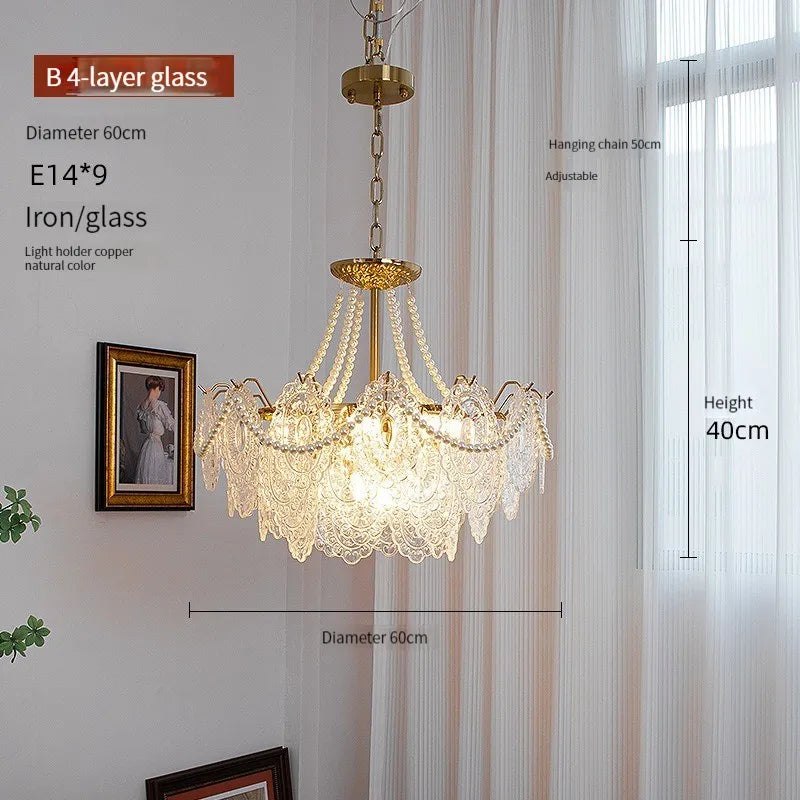 Decorbites™ Klar-Glas-LED-Kronleuchter: Moderner französischer Stil für Wohnzimmer, Schlafzimmer, Küche.