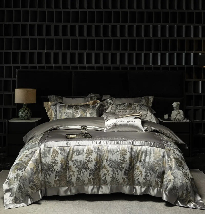 Decorbites™ Luxus-Brokat-Jacquard-Bettwäsche-Set mit ägyptischer Baumwolle und Stickerei