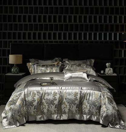 Decorbites™ Luxus-Brokat-Jacquard-Bettwäsche-Set mit ägyptischer Baumwolle und Stickerei