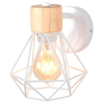 Decorbites™ Industrielle LED Holz Wandlampe E27 Retro Nachttischlampe Vintage Innenbeleuchtung