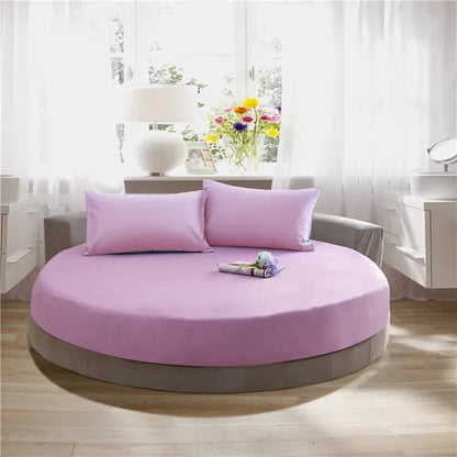 DecorBites™ Cotton Round Bed Sheet Set with Elastic Band, Soft & Skin-Friendly Fitted Sheets