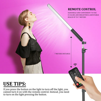 DecorBites™ LED Light Wand RGB Stick with Tripod Remote Control Handheld Lamp